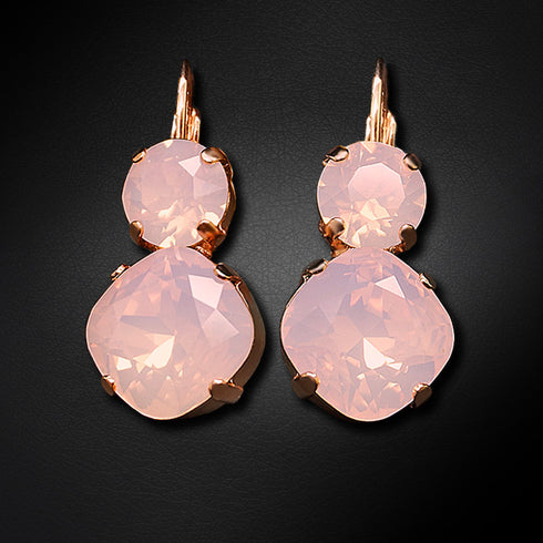 Auskarai "Apakintas Spindesys VI (Rožių Vandens Opalas)" su Swarovski™ kristalais